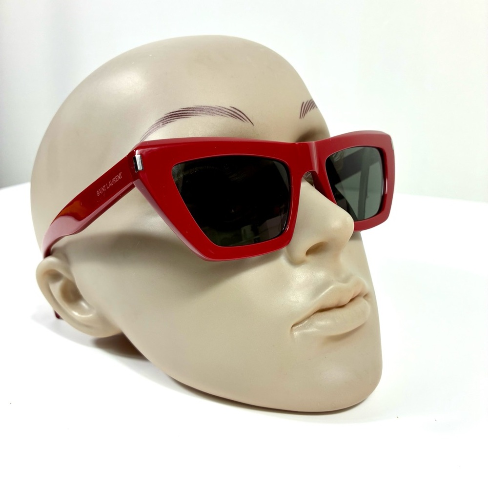 Saint Laurent 52mm Cat Eye Sunglasses Red SL 467 NEW - Picture 10 of 17